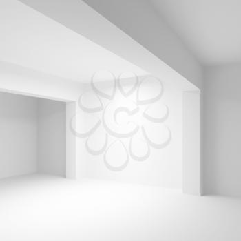 Abstract white empty interior background with soft illumination, 3d illustration