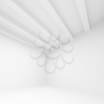 Abstract white architecture background. Empty room interior, 3d illustration