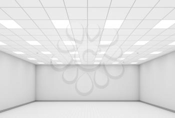 Abstract modern white office interior background. 3d illustration, front view