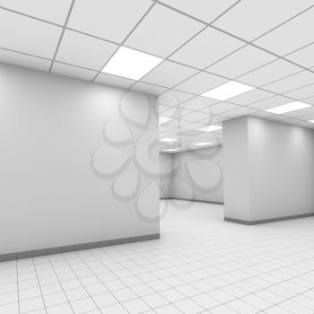 Abstract white office interior background. Digital 3d illustration