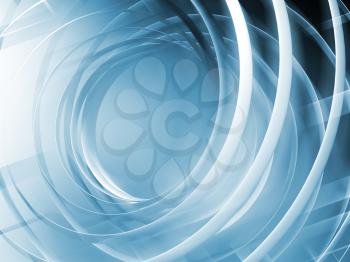 Monochrome blue toned abstract digital 3d spiral background