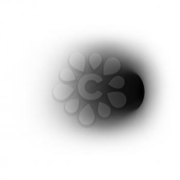 Black hole on absolute white background. 3d illustration