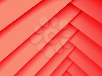 Abstract geometric background with red layers pattern, 3d illustration with soft shadows