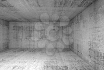 Abstract concrete interior of underground showroom, 3d illustration background