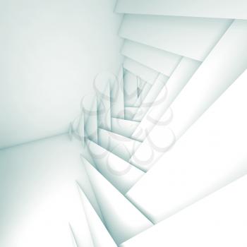 Abstract geometric background, white layers pattern and soft shadows, 3d illustration