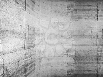 Abstract concrete background with rounded edge between walls, 3d illustration