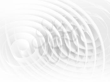 White 3d spirals with soft shadows, abstract digital illustration, background pattern