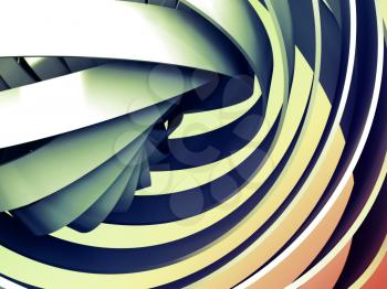 Abstract colorful digital background with 3d spiral structures