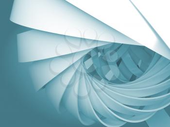Abstract blue digital background with 3d spiral structures