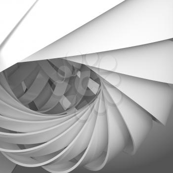 Abstract square digital background with 3d spiral structure