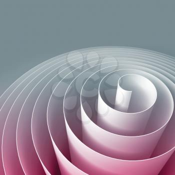 Colorful 3d spiral, abstract digital illustration, background pattern