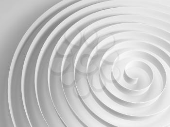 White 3d spiral with soft gray shadow, abstract digital illustration, background pattern