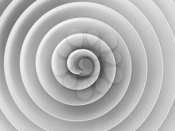 White 3d spiral with soft shadows, abstract digital illustration, background pattern