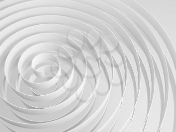 White 3d spirals with soft shadows, abstract digital illustration, monochrome background pattern