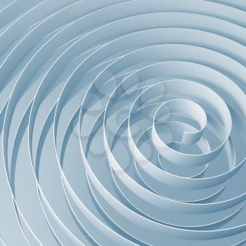 3d spirals with soft light blue shadows, abstract digital illustration, square background pattern