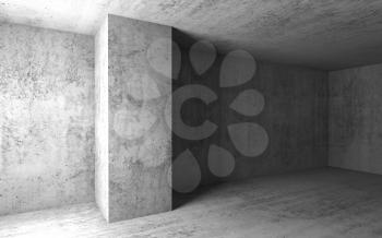 Abstract architectural background, empty concrete room interior. 3d render illustration