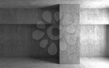 Abstract architectural background. Empty concrete room. 3d render illustration