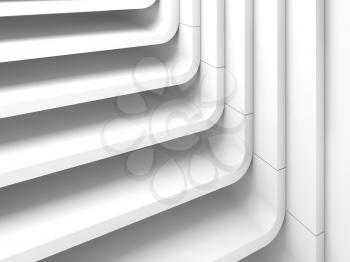 White abstract modern architecture background, curved stairs. 3d illustration