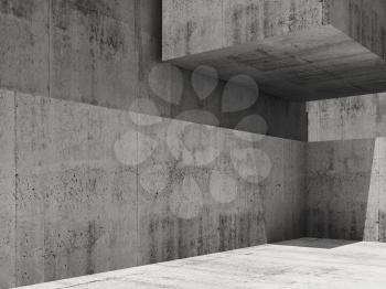 Abstract concrete interior with geometric shapes, contemporary architecture background, 3d illustration