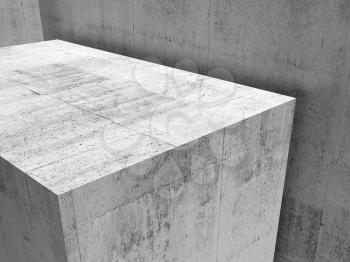 Abstract empty concrete interior fragment, contemporary architecture background, 3d illustration