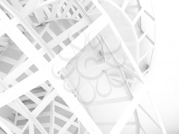 Abstract white digital background, wire structure. 3d illustration
