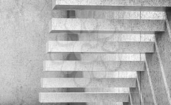 Abstract interior background with white empty concrete stairs. 3d render illustration