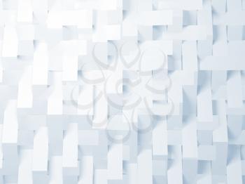 Abstract white blue background, geometric pattern, double exposure. 3d render illustration