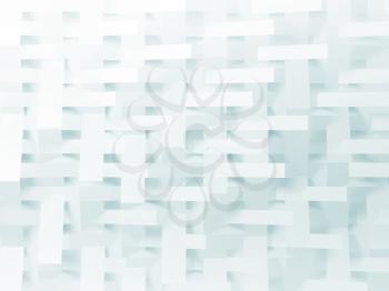 Abstract white digital background, geometric pattern, double exposure. 3d render illustration