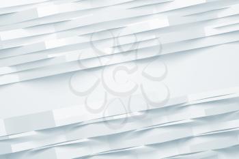 Abstract white digital background, diogonal geometric pattern, double exposure. 3d render illustration