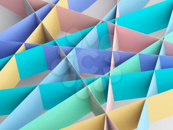 Colorful paper stripes pattern. Abstract digital background, 3d render illustration
