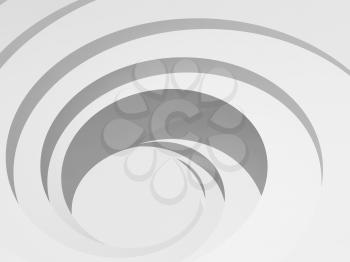 White spiral hole, background pattern. Abstract digital illustration, 3d render