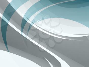 Gray blue spiral background pattern. Abstract digital illustration, 3d render