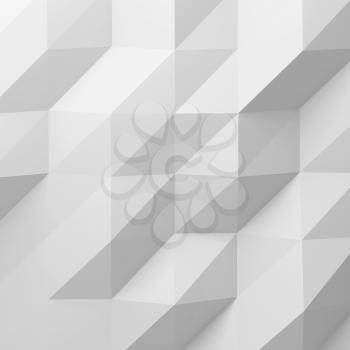 White low poly triangulation pattern. Abstract cg background texture, square 3d illustration