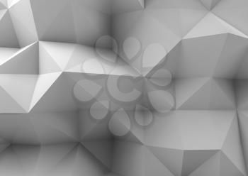 Abstract white digital polygonal pattern,  background texture, 3d render illustration