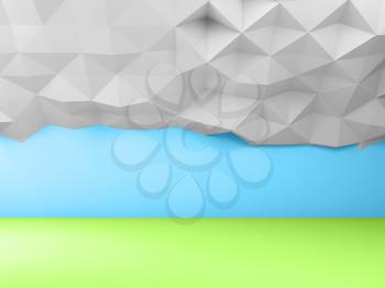 Abstract low poly landscape background, 3d illustration