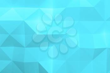 Abstract cyan digital low poly pattern,  background texture, 3d render illustration