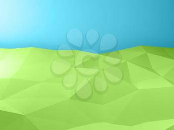 Abstract low poly landscape background pattern, 3d illustration