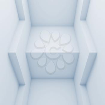 Square interior fragment with corners structure. 3d illustration