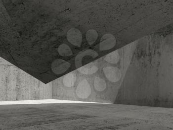Abstract dark concrete interior background, 3d render illustration