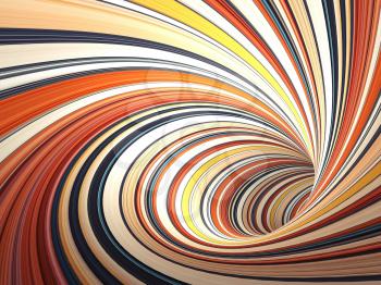 Abstract cg background, colorful twisted tunnel, 3d illustration
