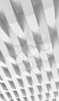 Abstract white digital background, geometric relief pattern. Vertical 3d render illustration