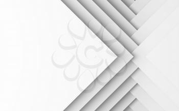 Abstract white digital background, geometric pattern of square paper sheets. 3d illustration