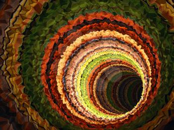 Abstract colorful cg background, triangulated tunnel, 3d illustration