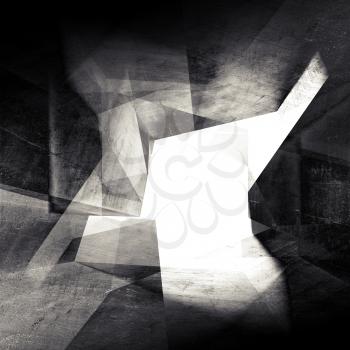 Abstract industrial concrete background with multi exposure effect, Square 3d render