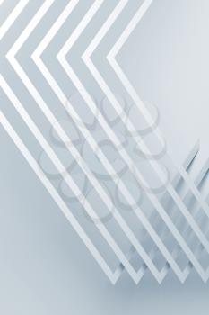 Abstract graphic background, geometric pattern of corners with soft shadows. Vertical 3d render