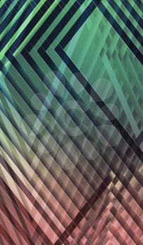 Abstract vertical colorful digital background, geometric pattern with intersected stripes useful as a mobile gadgets wallpaper image. 3d render illustration