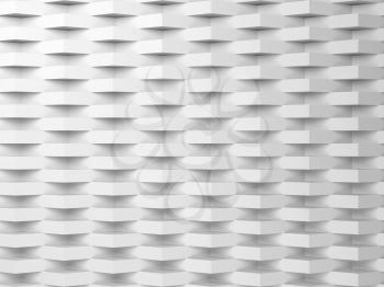 Abstract white digital background, geometric relief pattern, 3d render