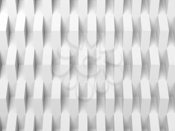 Abstract white background, geometric relief pattern, corners on wall. 3d illustration