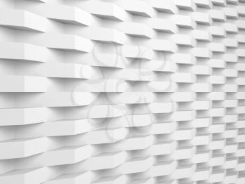 Abstract white background, geometric relief pattern, corners on wall. 3d render