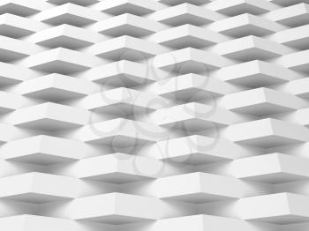 Abstract white background, geometric relief, corners over wall. 3d render